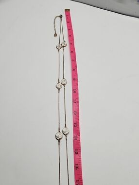 Gold-Tone Necklace with White Mickey Enamel Discs